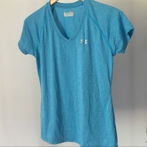 Small Blue Under Armour Heat Gear Semi Fitted Tee